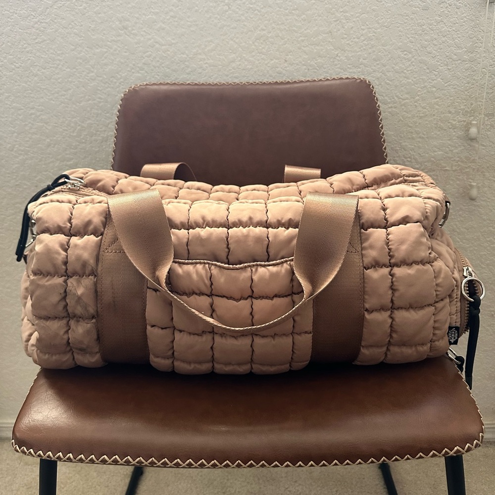Free People Movement Quilted Duffle Bag in Tan - Picture 3 of 11